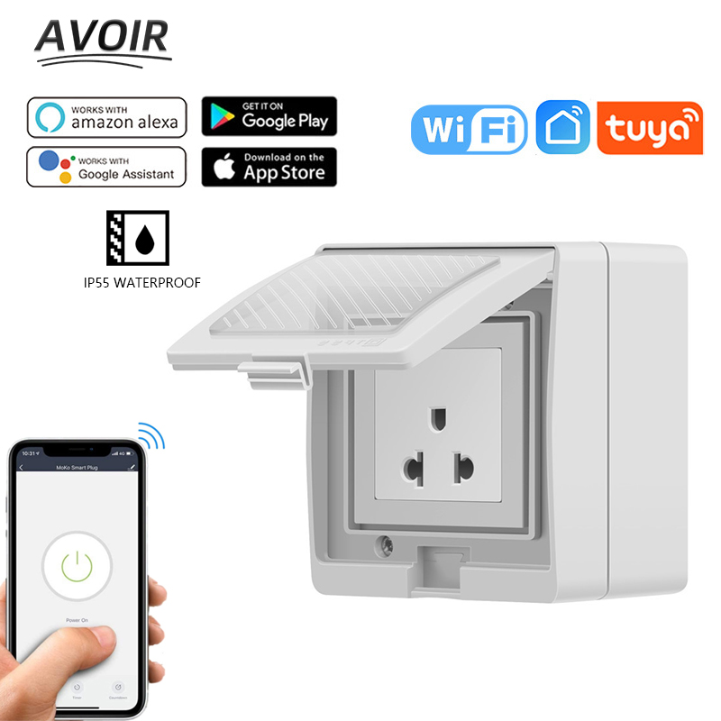 Avoir IP55 Tuya Smart Waterpro - Outdoor Power Outlet With Remote Control ulasan dan harga