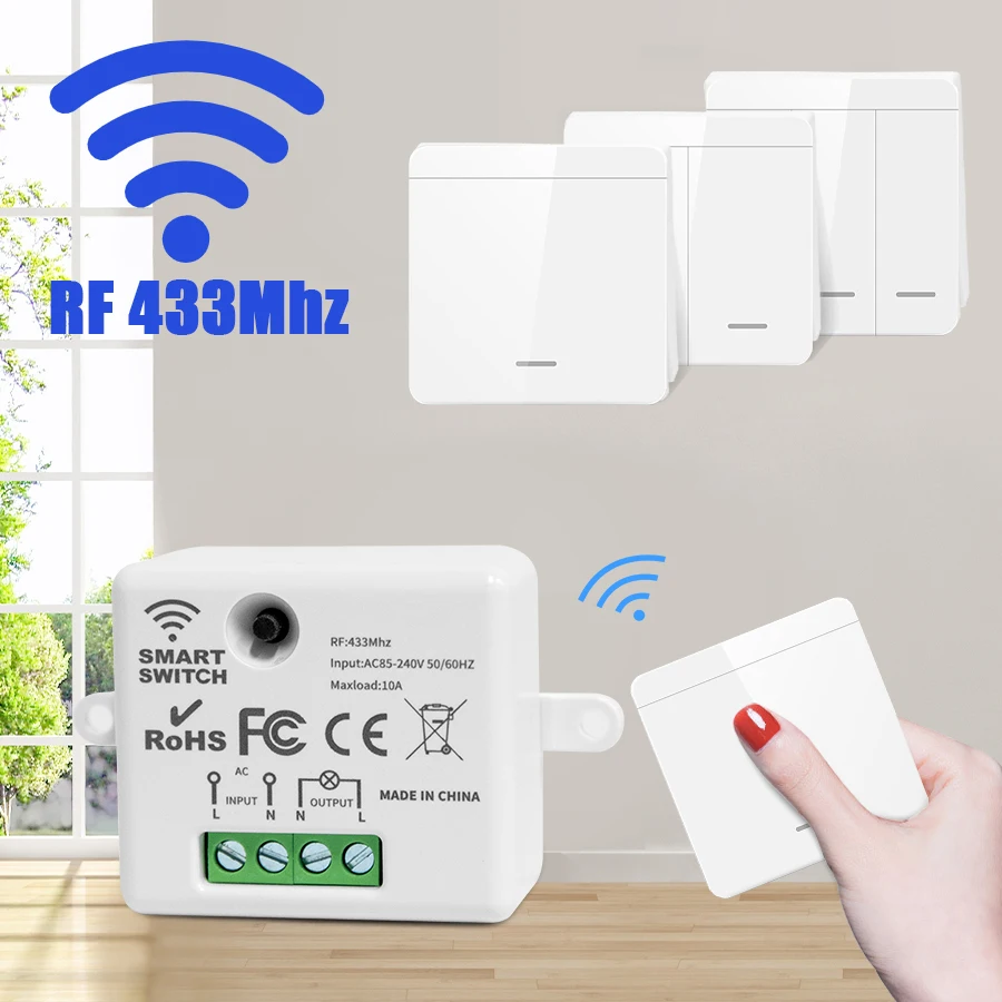 Wireless Wall Light Switch 433 - Outdoor Power Outlet With Remote Control ulasan dan harga