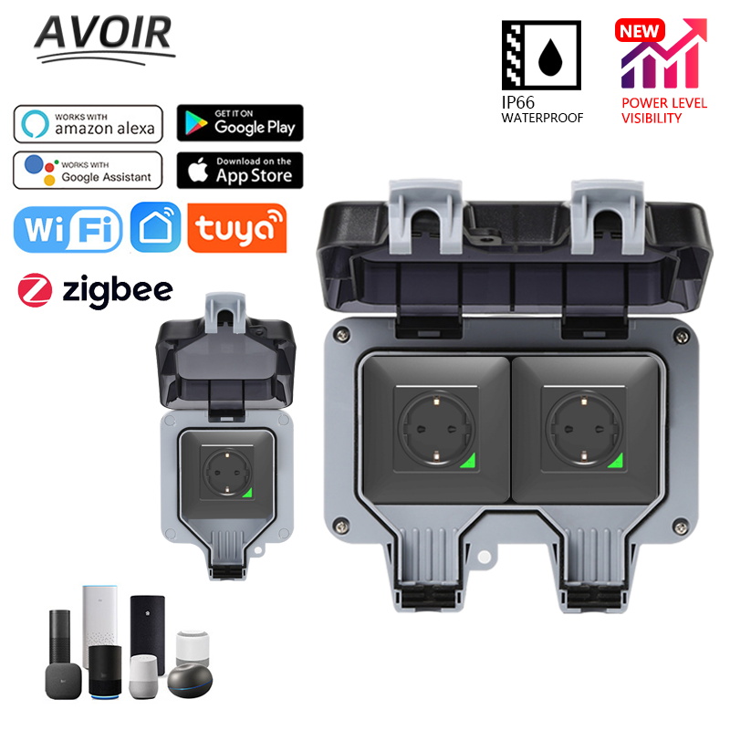 Avoir Tuya Zigbee Electrical O - Outdoor Power Outlet With Remote Control ulasan dan harga