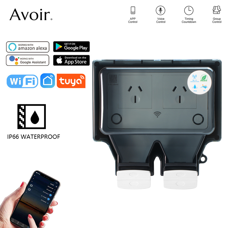 Avoir Tuya Wifi Waterproof Ele - Outdoor Power Outlet With Remote Control ulasan dan harga
