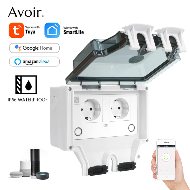 Avoir Tuya IP66 Waterproof Ele - Outdoor Power Outlet With Remote Control ulasan dan harga
