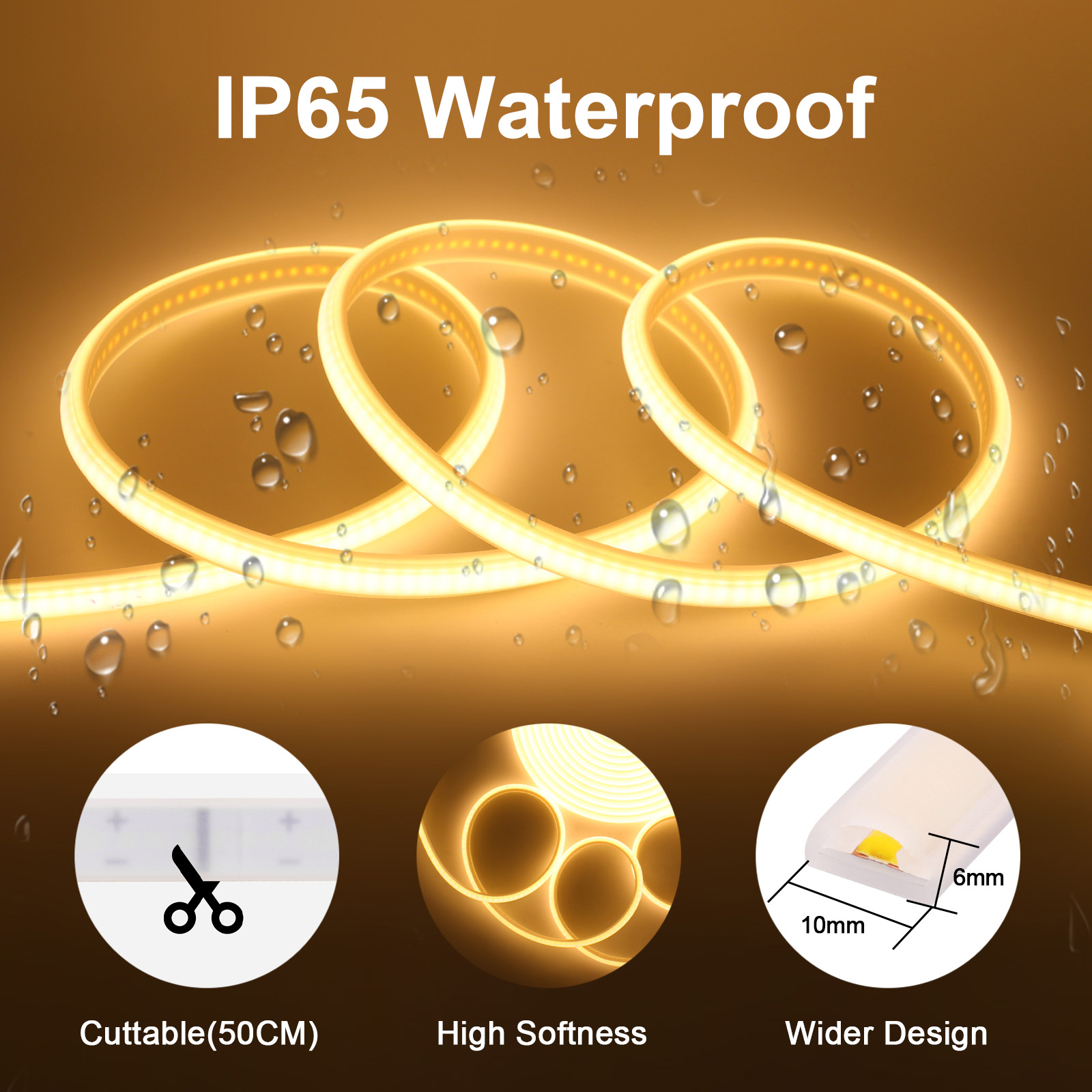 Dimmable COB LED Strip Light 2 - Outdoor Power Strip Weatherproof ulasan dan harga