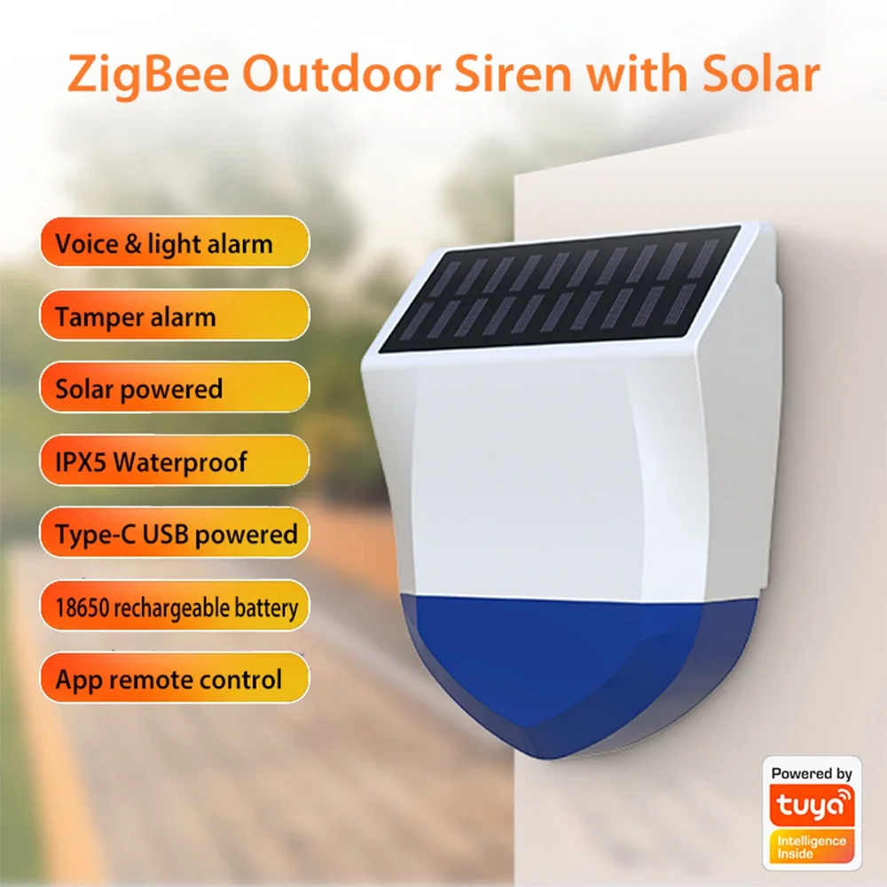 Tuya Smart Zigbee/Wifi Siren A - Outdoor Usb Power Supply ulasan dan harga